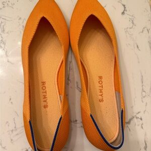 Rothy's Vibrant Orange and Blue Flats